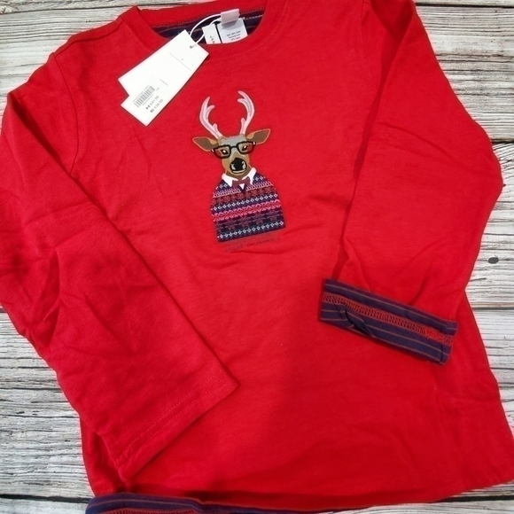 Janie and Jack Reversible Holiday Top Size 5 NWT - Picture 4 of 5